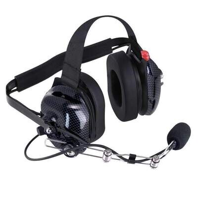 H42 Behind the Head (BTH) Headset for 2-Way Radios - Black Carbon Fiber