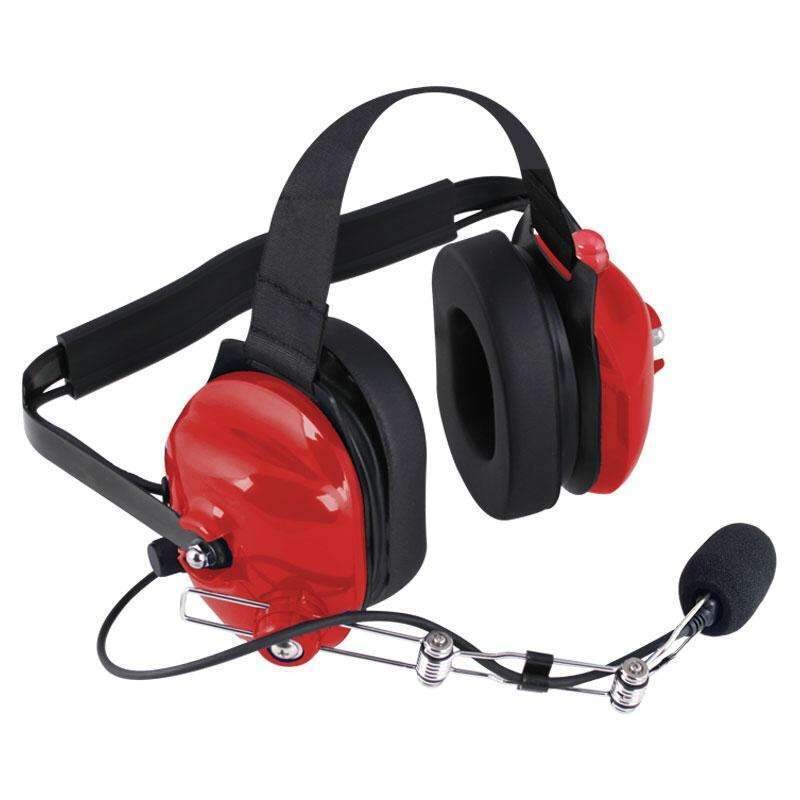 H42 Behind the Head (BTH) Headset for 2-Way Radios - Red Carbon Fiber