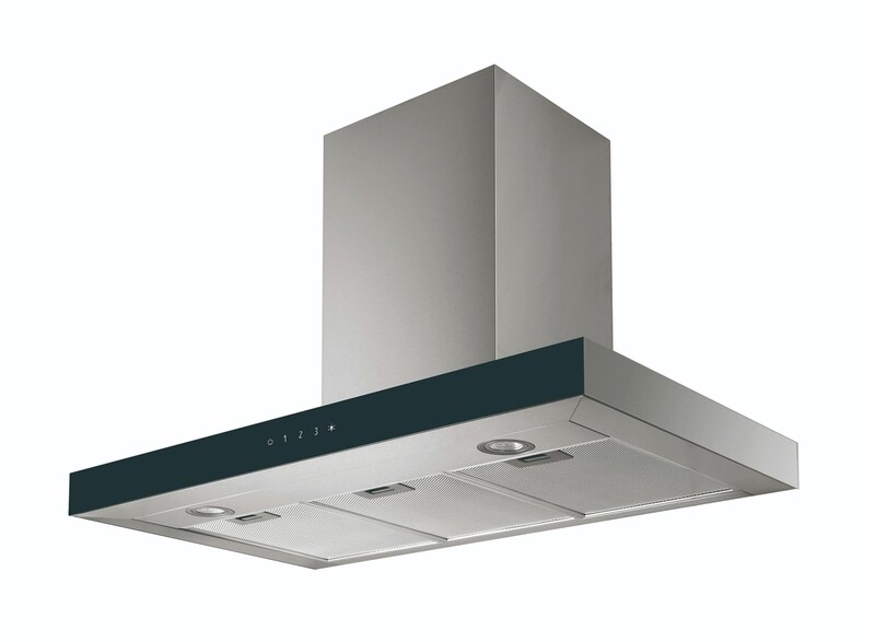 Cantata Powerful 90cm Digital Wall Hood 750m3/hr - Stainless Steel / Black Glass