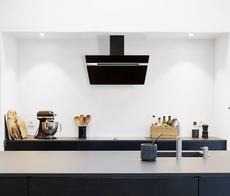 Forte Angled Glass Cooker Hood 90cm