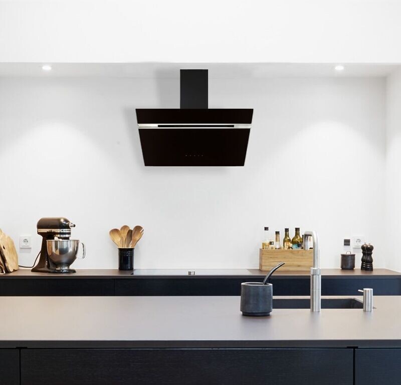 Forte Angled Glass Cooker Hood 80cm