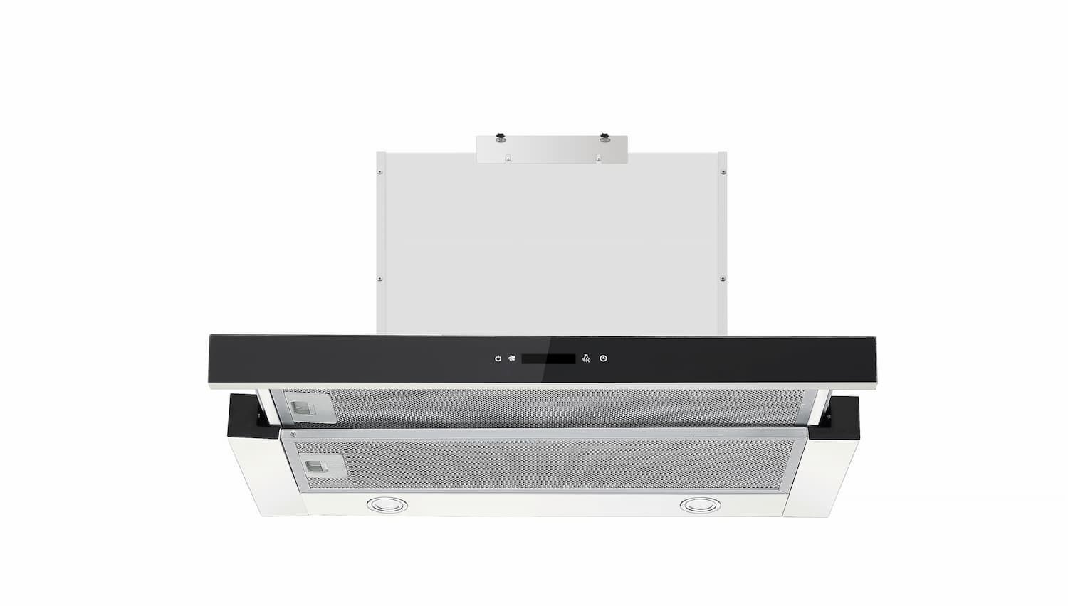 ViandPro 60cm Telescopic Cooker Hood – Black Glass & Stainless Steel with High Extraction Power