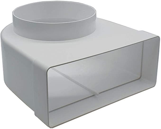 90 Degree 220 x 90mm rectangular to 150mm round adaptor