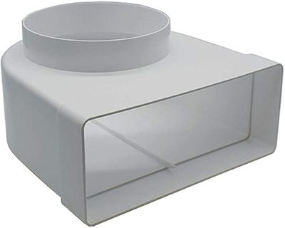 90 Degree 220 x 90mm rectangular to 150mm round adaptor