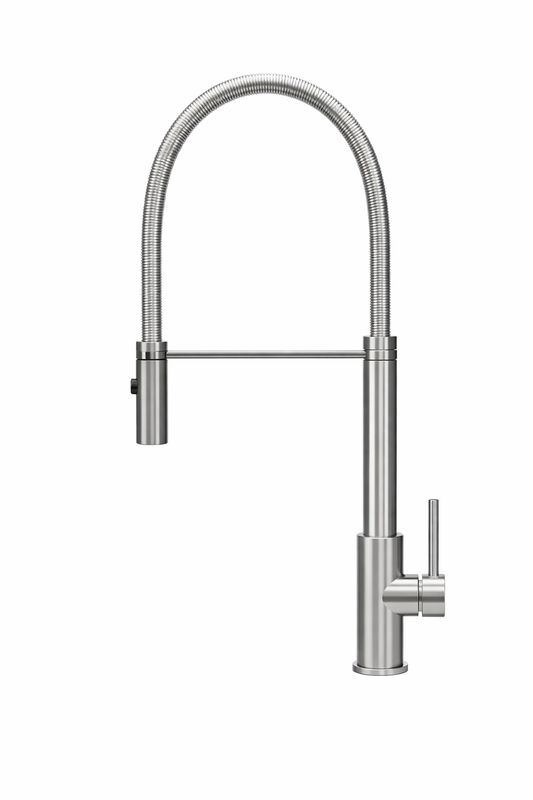 ViandPro Torrente Pull Out Single Lever Mixer Tap – Brushed Steel ViandPro Torrente Pull Out Single Lever Mixer Tap – Brushed Steel