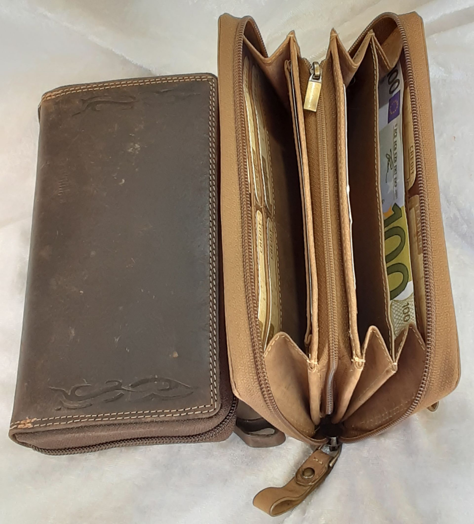 Damenlangbörse  Hunterleder Serie Tribial