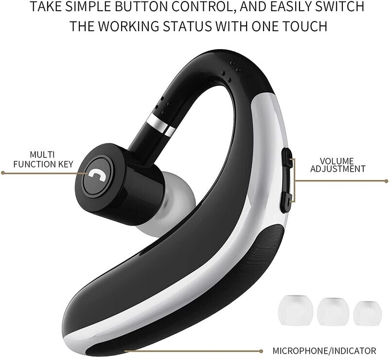 Single ear Bluetooth Headset/ Noise Canceling Wireless Earbuds with Built-in Mic FOR IOS/ Android/