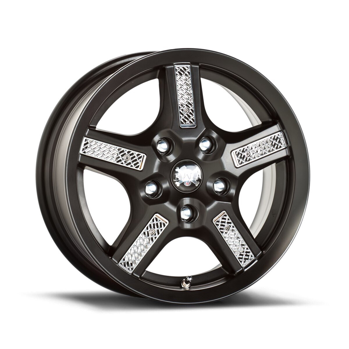 BWAV 6.0X14 MESH 4H 114.3 NEGRO MATE REJILLA CROMADA