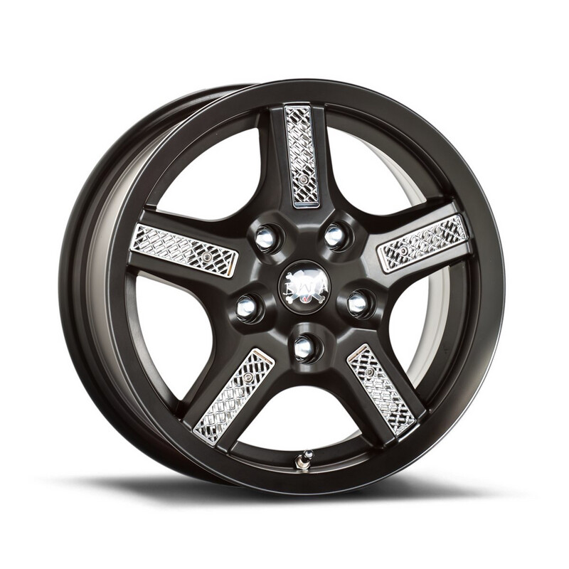 BWAV 6.0X14 MESH 4H 114.3 NEGRO MATE REJILLA CROMADA