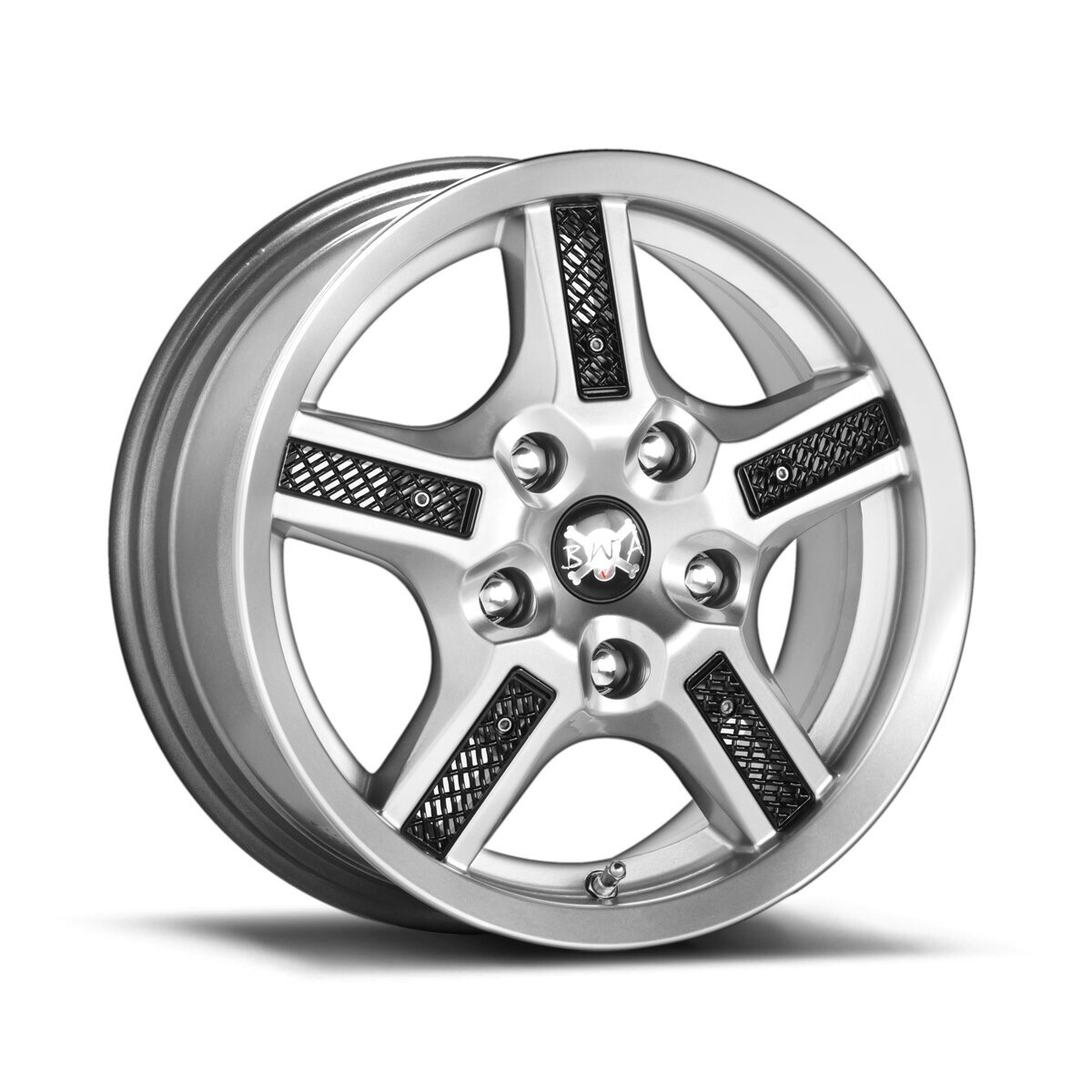 BWAV 6.0X14 MESH 4H 114.3 HYPER PLATINO REJILLA NEGRO