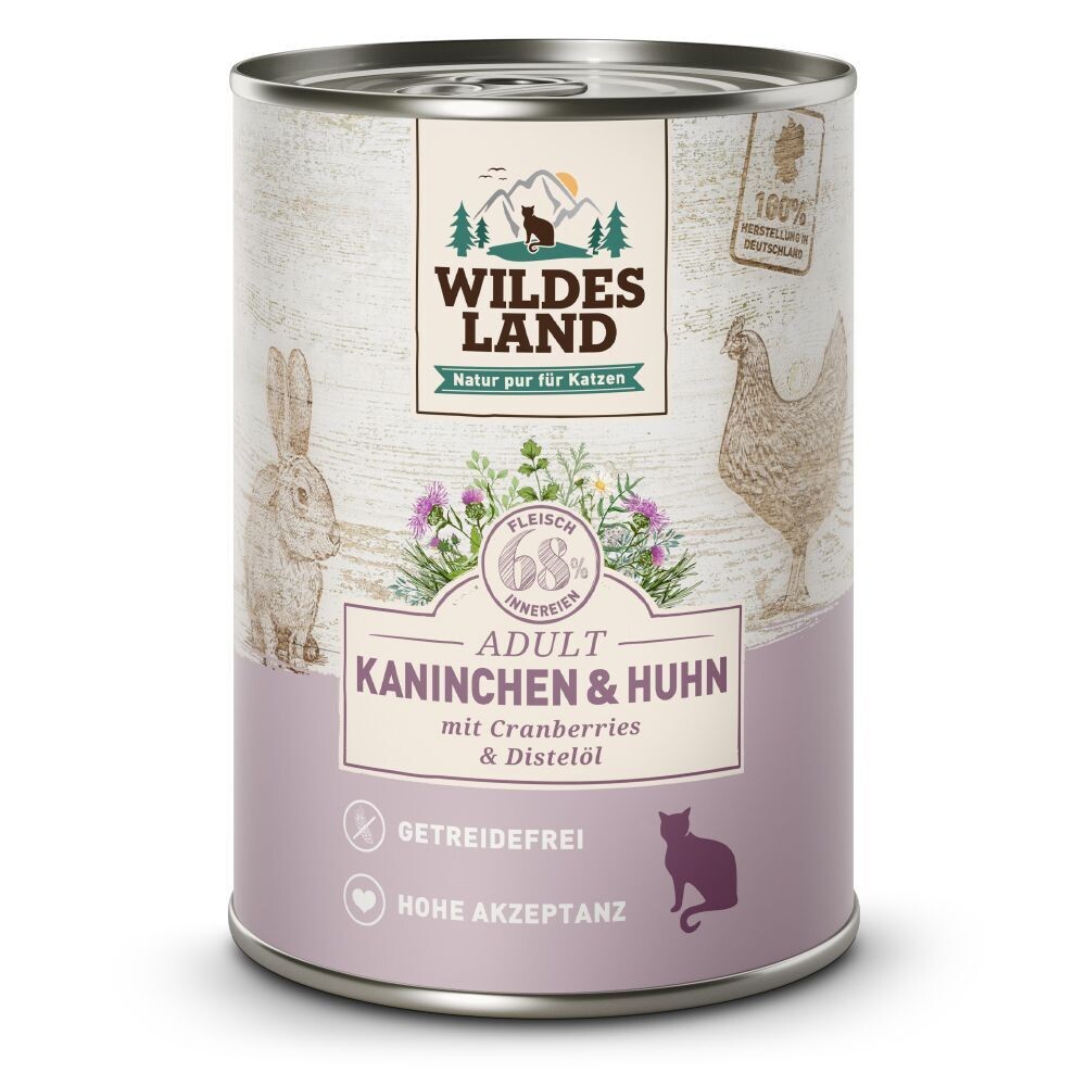 Wildes Land Kaninchen und Huhn mit Distelöl