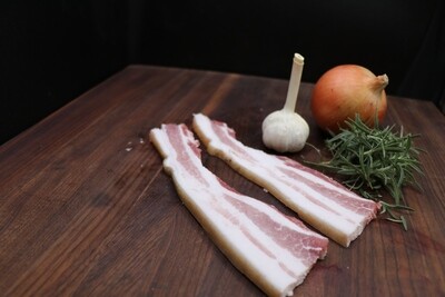Green bacon (pastured Berkshire pork)