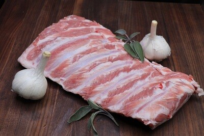 Spare ribs of pastured crossbred pork