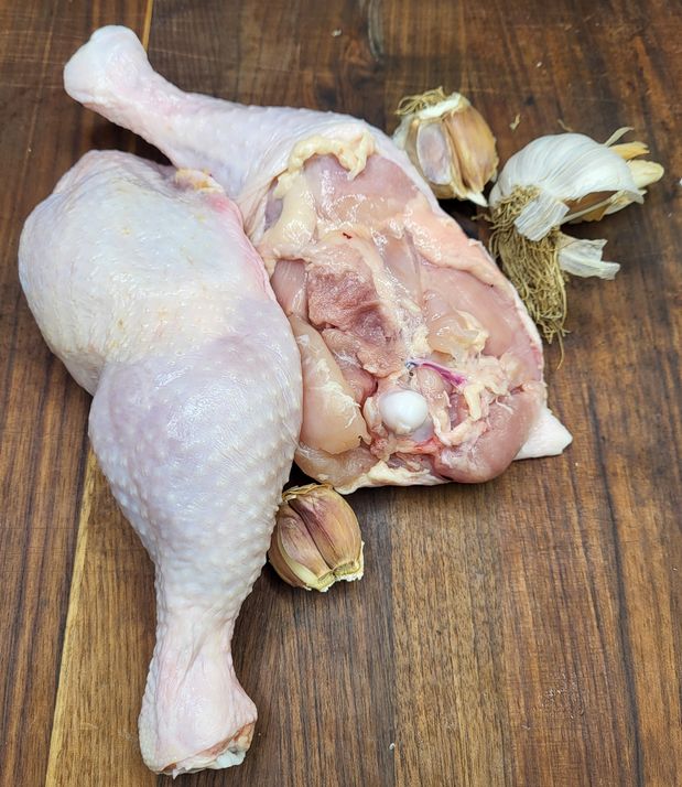 Chicken thighs (with bone and skin)