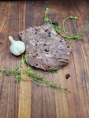 Undercut (Bavette) grass-fed Angus Marinated 3 peppers