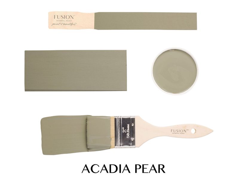 Zacht groene kleur, Acadia Pear. Fusion Mineral Paint is een matte acrylverf