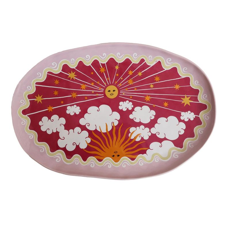 All the Luck in the World ovale serveerschaal met zon