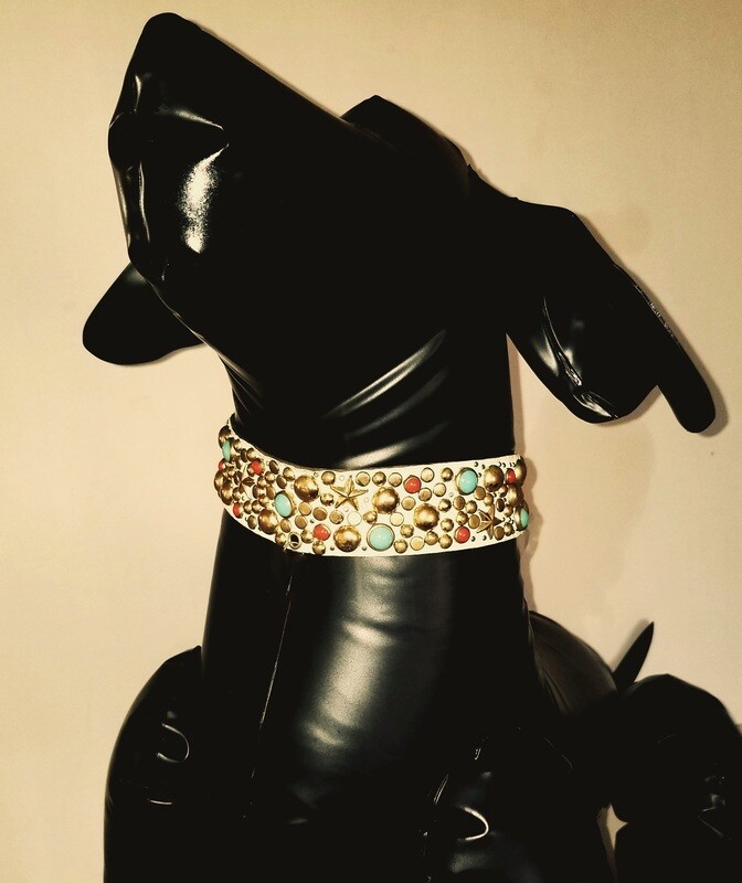 White Studded Choker: For People &amp; Pets: FW