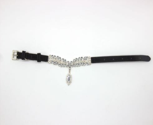 The TearDrop: Faux Black and Pink Velvet Trim: Faux Crystal Diamond Stones:  F.W.
