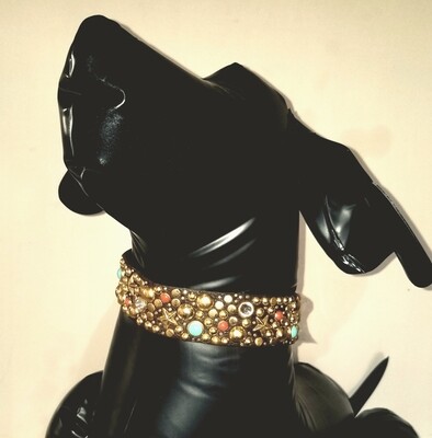 Chocolate Studded Choker and Cuff: For People and Pets! FW