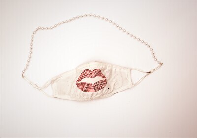 The Mask: White with Red Lips