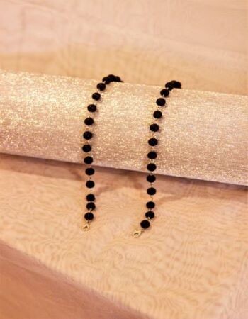 The Lanyard-Lava Stones, Size: Lava Stone: 22" Long, Color: Lava Stone: Silver Hardware