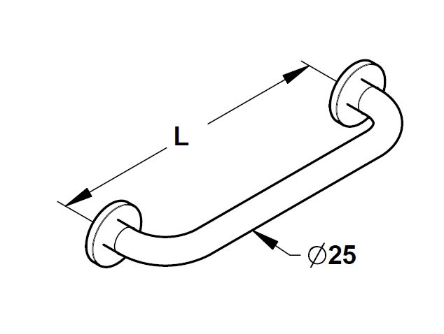 Barre d'appui 30 cm Chrome