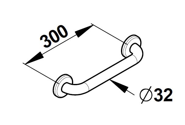 Barre d'appui 30 cm INOX Satiné