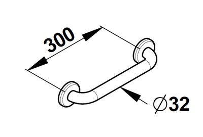 Barre d'appui 30 cm INOX Satiné