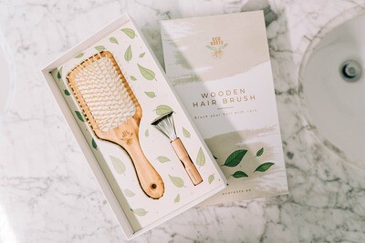 Bamboo Hair Brush Set HANDMADE & COMPOSTABLE/RECYCLABLE