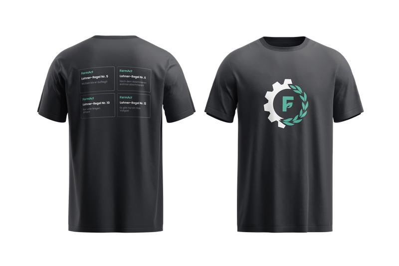 FarmAct Herren-T-Shirt Lohnerregeln mit großem Logo FarmAct Herren-T-Shirt Lohnerregeln mit großem Logo