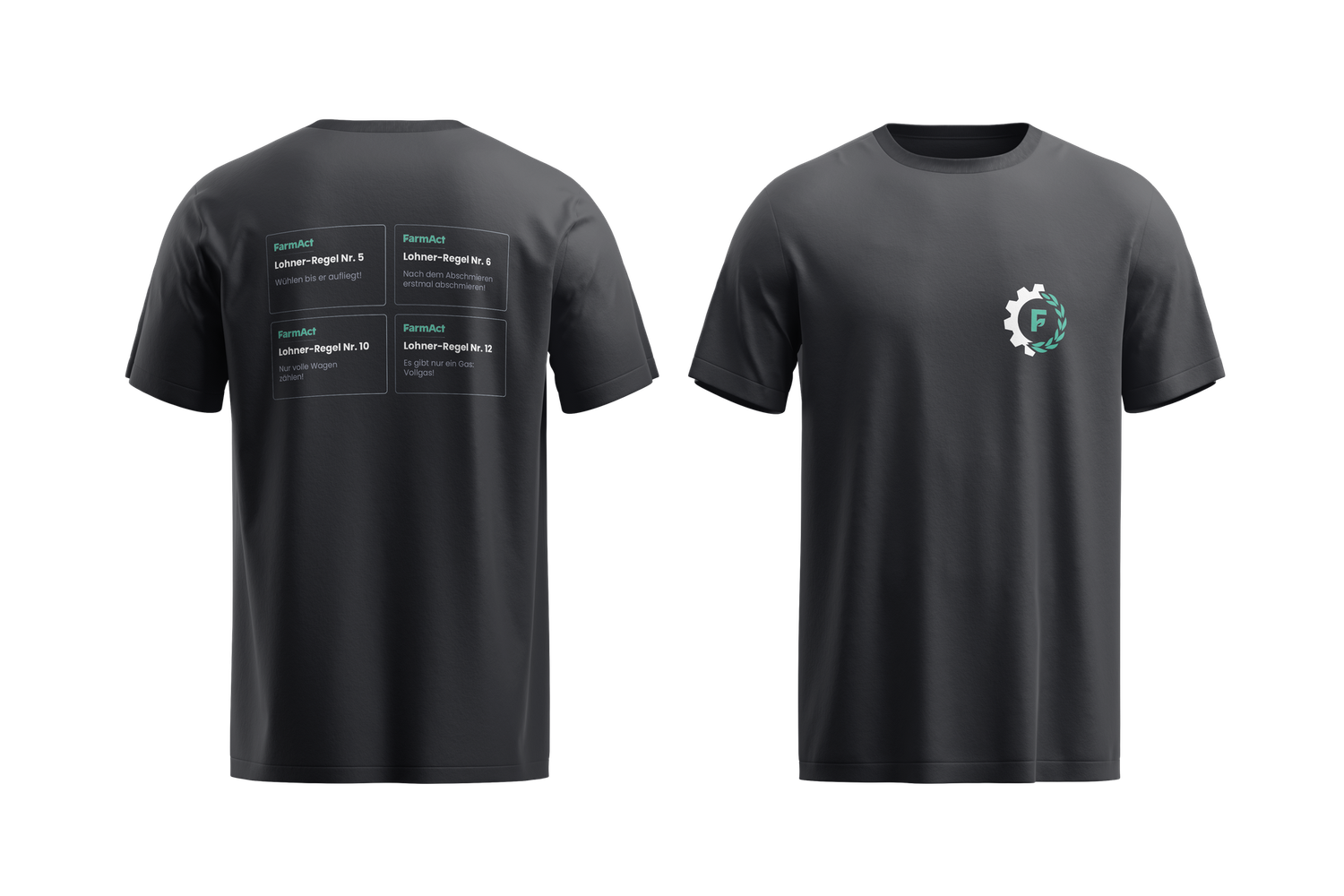 FarmAct Herren-T-Shirt Lohnerregeln mit kleinem Logo