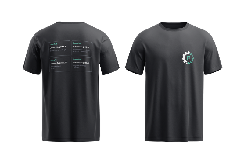 FarmAct Herren-T-Shirt Lohnerregeln mit kleinem Logo FarmAct Herren-T-Shirt Lohnerregeln mit kleinem Logo