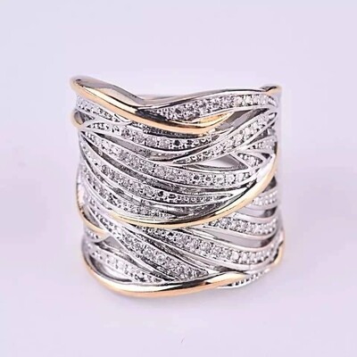 Multilayer Silver Party Ring For Women