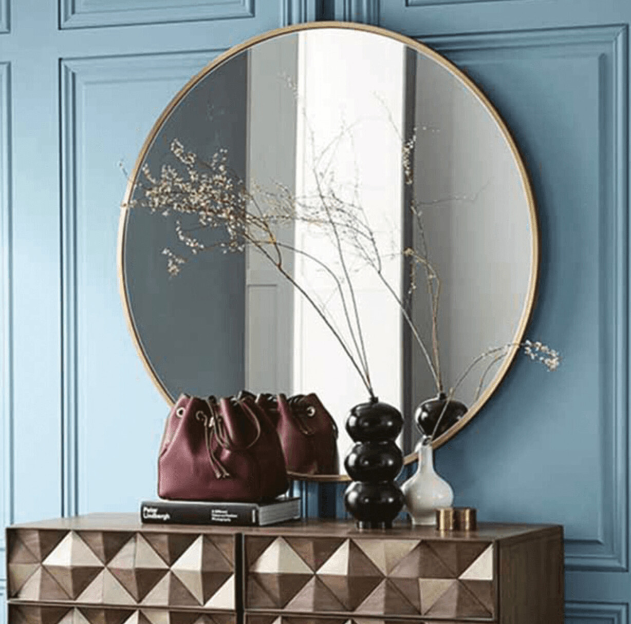 Docklands Round Mirror 80cm Brushed Brass