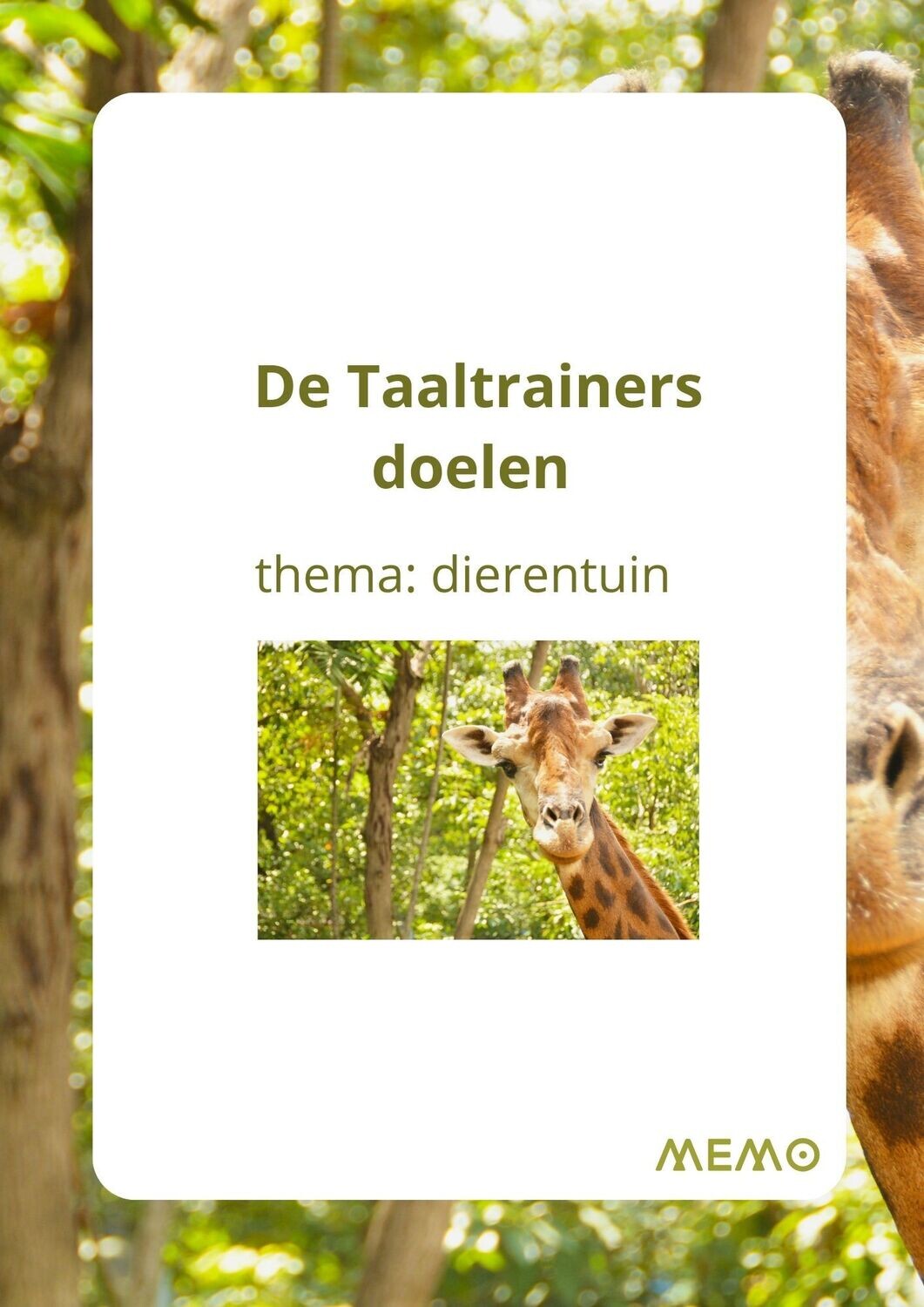 De Taaltrainer_thema_dierentuin_doelenoverzicht