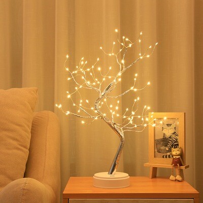 New RGB Remote Control Small Tree Light Amazon Led Copper Wire Rice Grain Tree Light Starry Night Light String