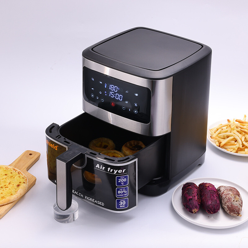 Aigostar Cube - 0% BPA hot air fryer. 1900W, 7L large capacity. 8 programs, keep warm. Recipe book included