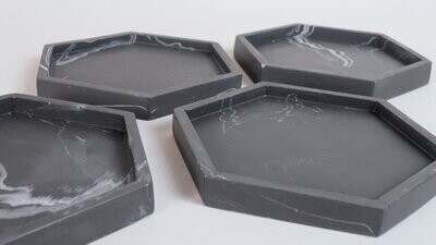 Vide-poche artisanal effet marbre noir
