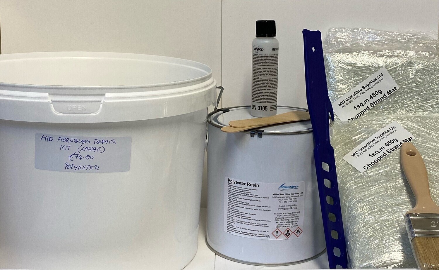 MID Large Fibre Glass Repair Kit (Polyester)