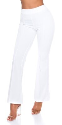 Pantaloni Vita alta elasticizzati - Bianco