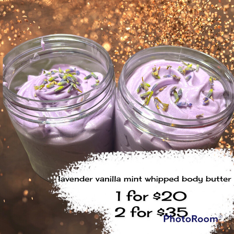 Lavender vanilla mint whipped body butter