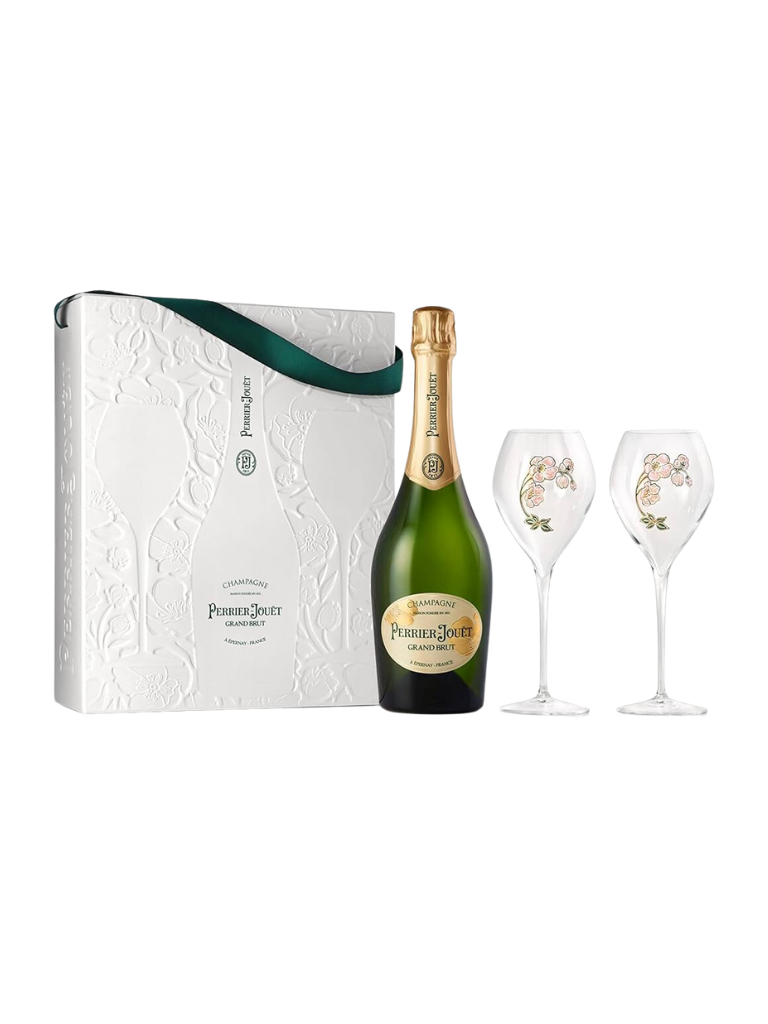 Perrier Jouët, Coffret Brut Greenbox 1 Bouteille 75 cl + 2 Flûtes