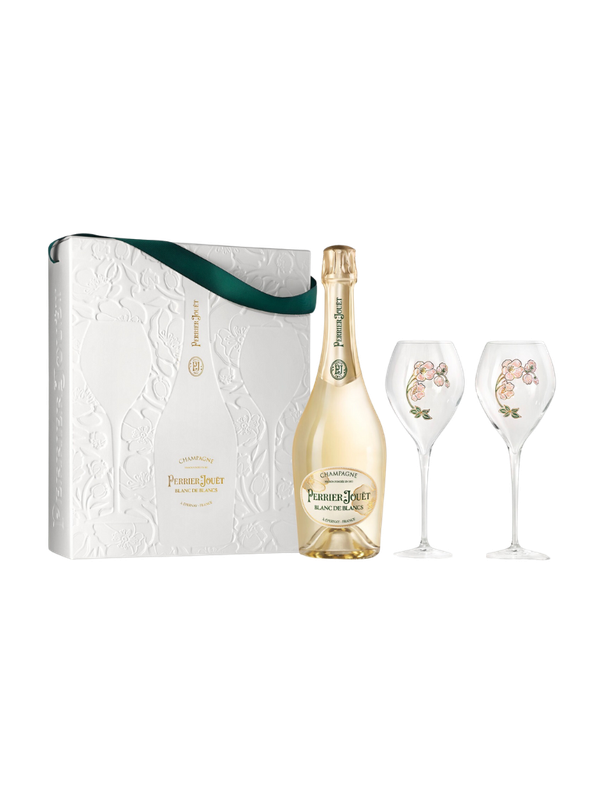 Perrier Jouët, Coffret Blanc de Blancs Greenbox 1 Bouteille 75 cl + 2 Flûtes