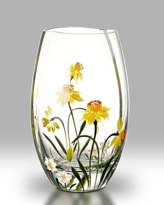 Hand Painted Daffodil Curve Vase