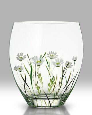 Hand Painted Daisy Pasture Wide Vase