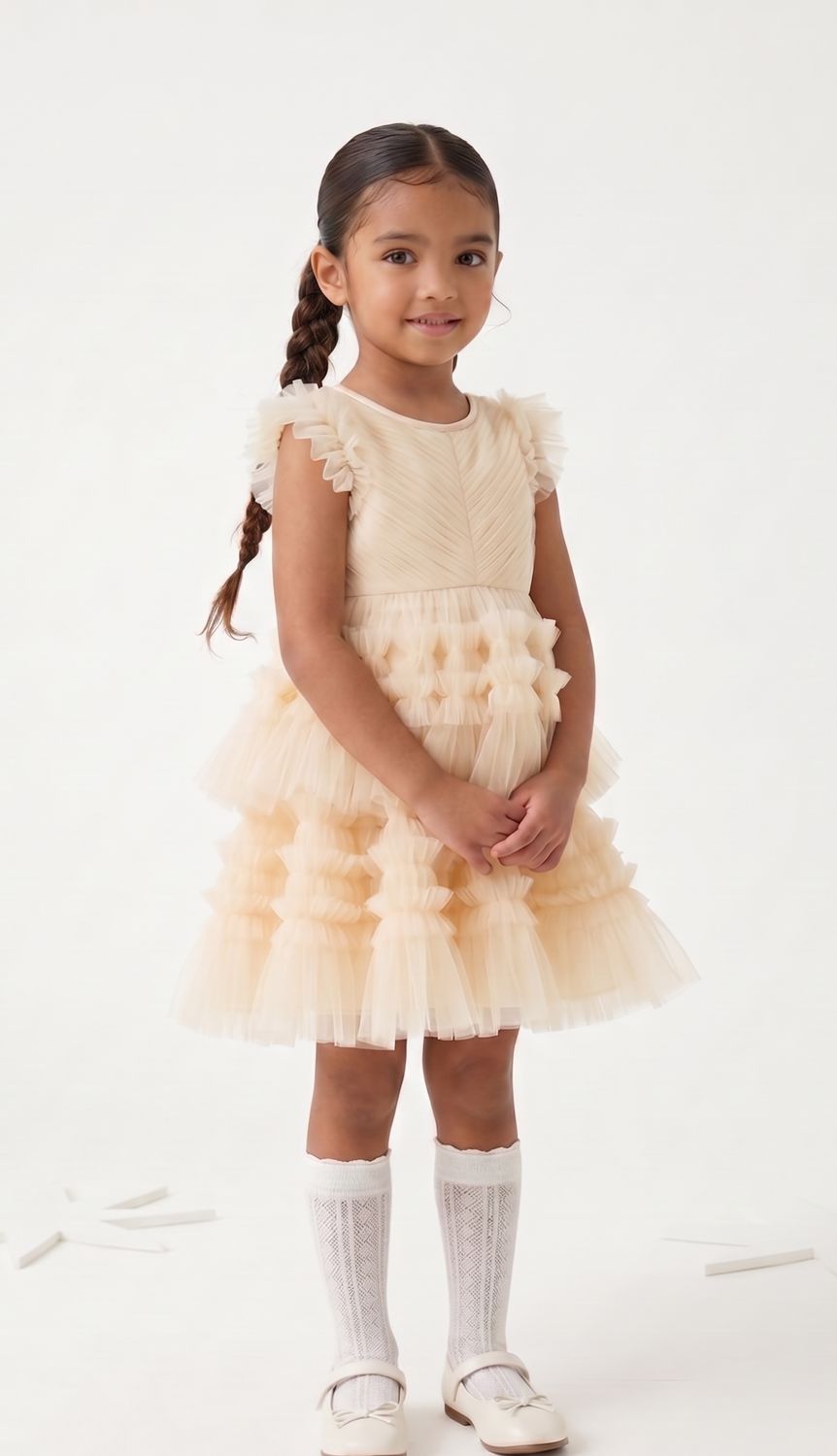 EID Dress in butter yellow