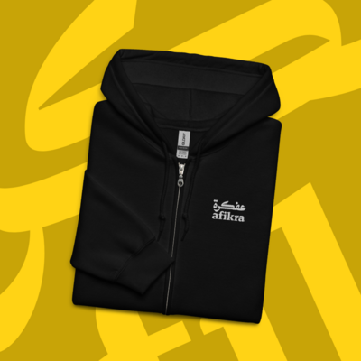 afikra Embroidered Zip-up Hoodie
