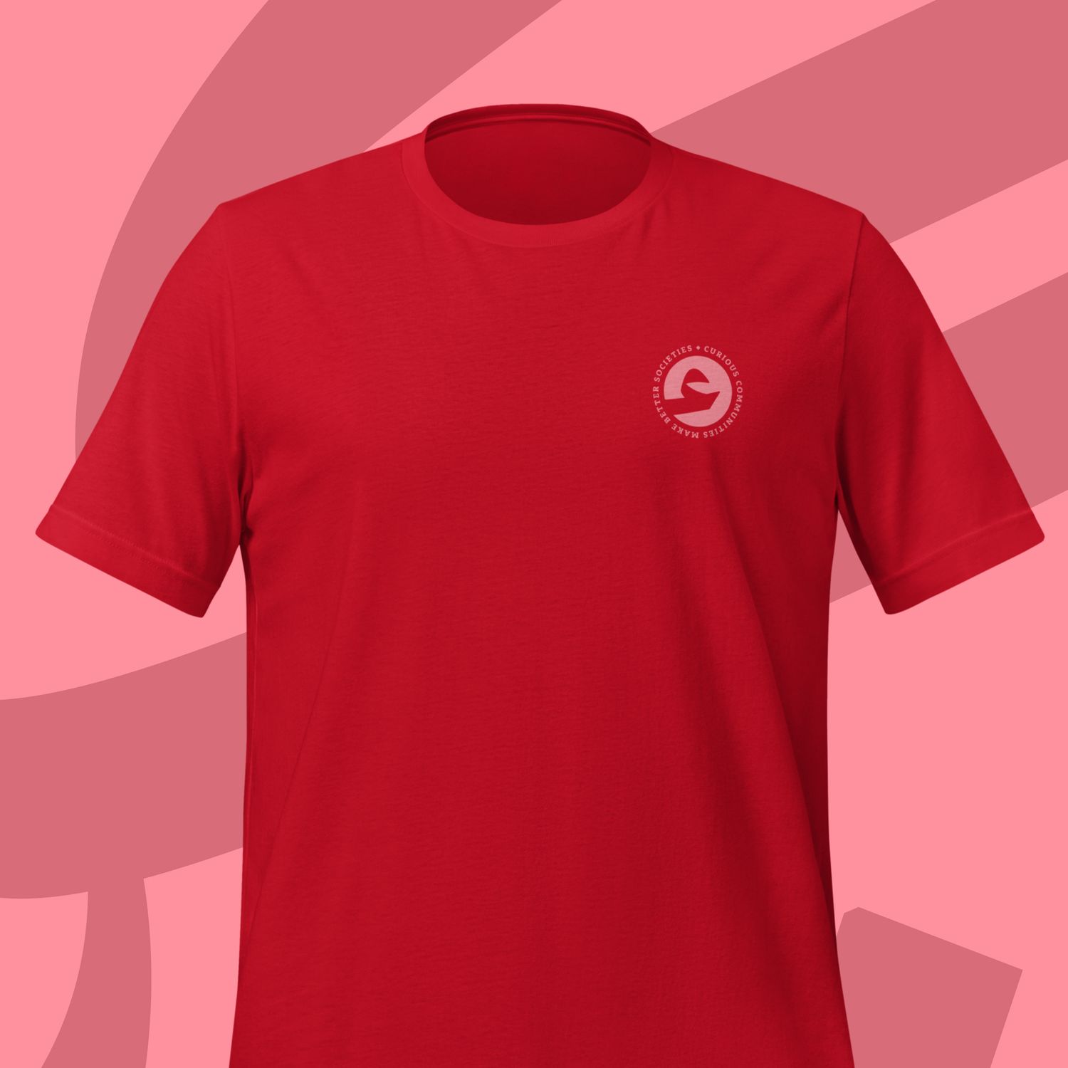 Curious Communities Tee – Red &amp; Rose