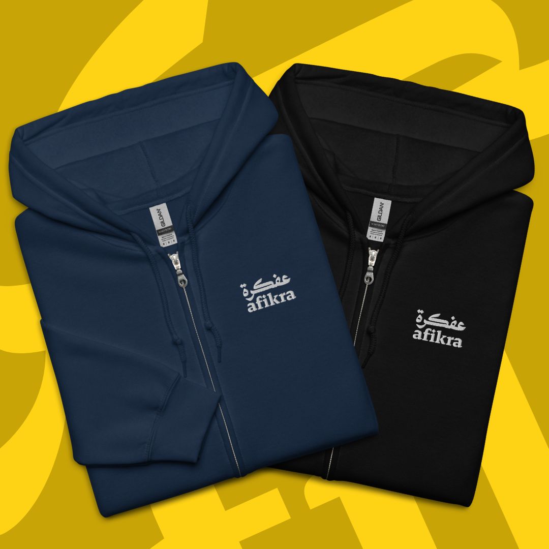 afikra Embroidered Zip-up Hoodie